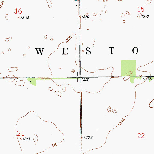Topographic Map of Township of Weston, SD