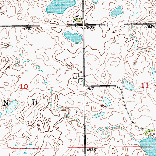 Topographic Map of Township of Nordland, SD