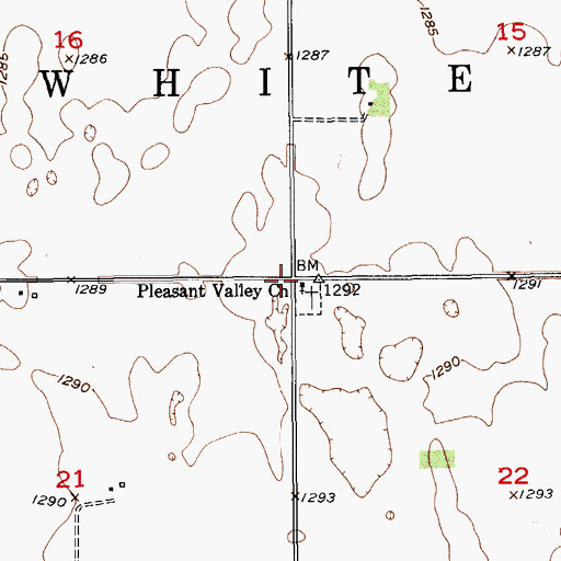 Topographic Map of Township of White, SD