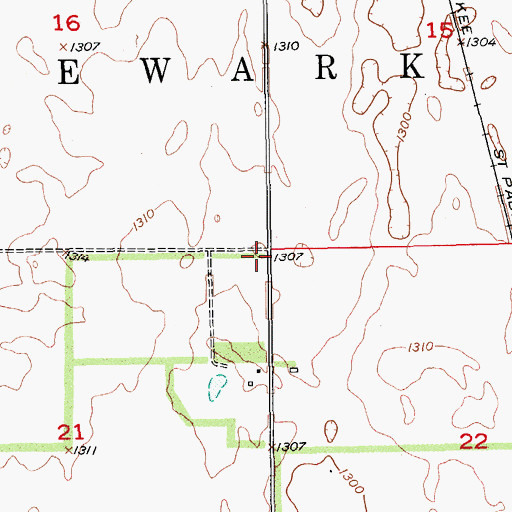 Topographic Map of Township of Newark, SD