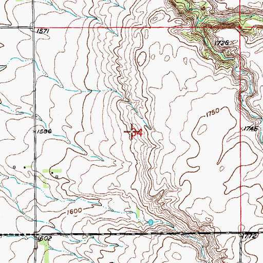 Topographic Map of Township of Waverly (historical), SD