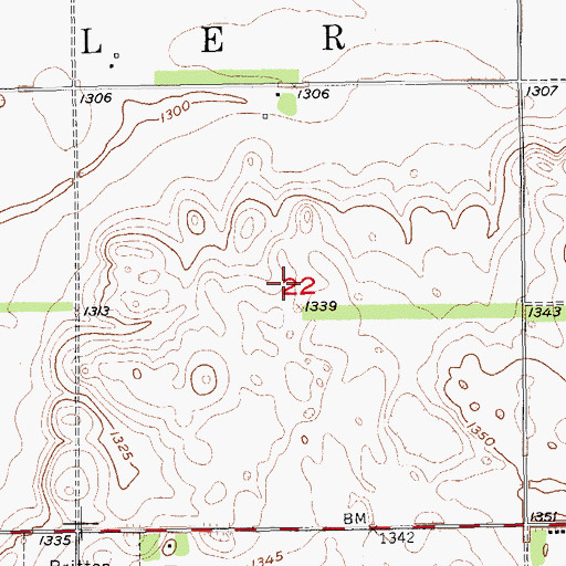Topographic Map of Township of Miller (historical), SD