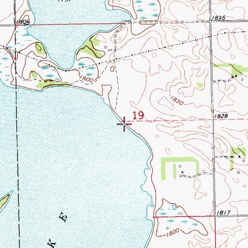 Topographic Map of Township of Wahbay (historical), SD