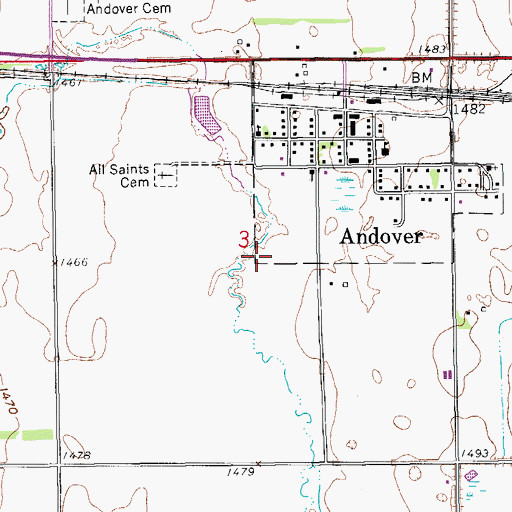 Topographic Map of Township of Andover (historical), SD