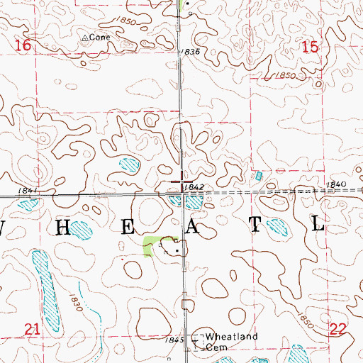 Topographic Map of Township of Wheatland, SD