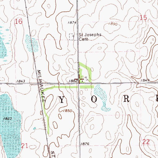 Topographic Map of Township of York, SD
