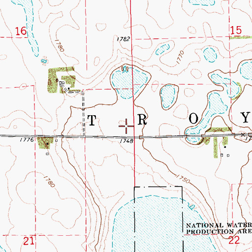 Topographic Map of Township of Troy, SD