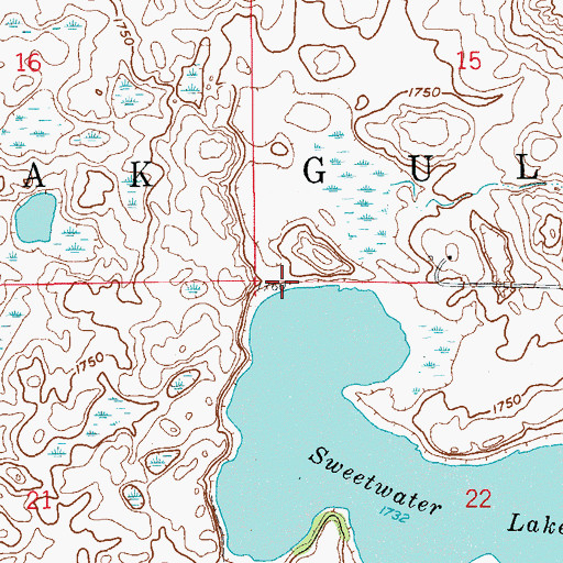 Topographic Map of Township of Oak Gulch, SD