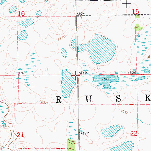 Topographic Map of Township of Rusk, SD