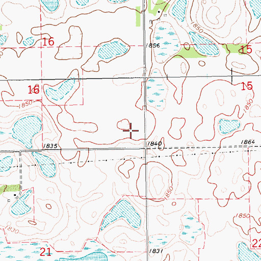 Topographic Map of Township of Webster, SD