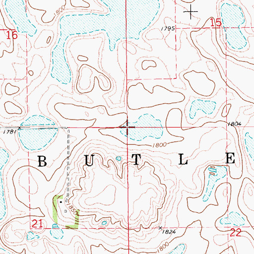 Topographic Map of Township of Butler, SD
