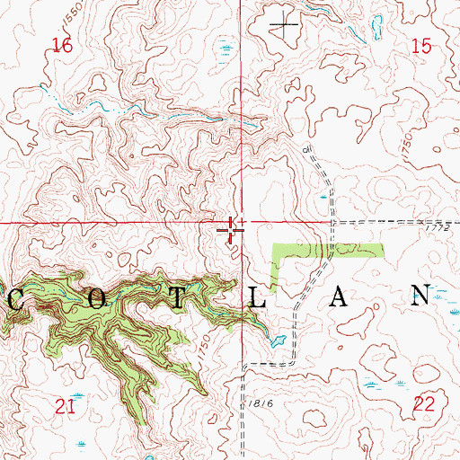 Topographic Map of Township of Scotland, SD