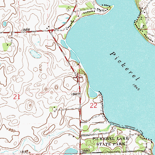 Topographic Map of Township of Kosciusko, SD