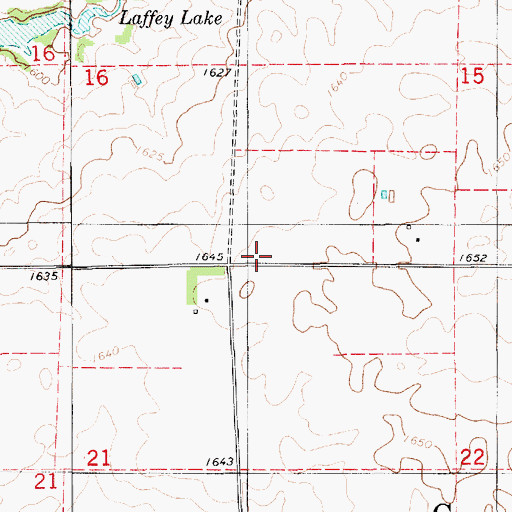 Topographic Map of Township of Center, SD