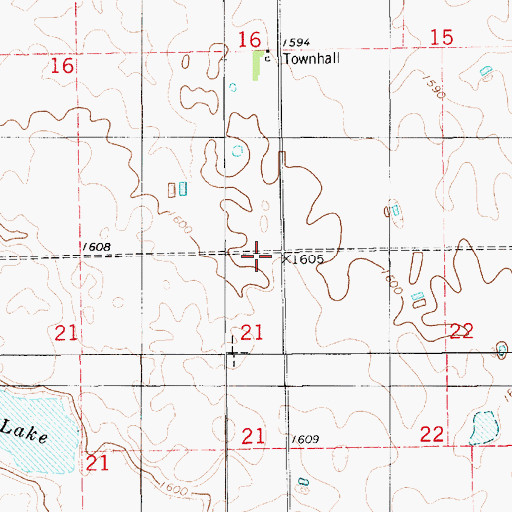 Topographic Map of Township of Pleasant Lake, SD