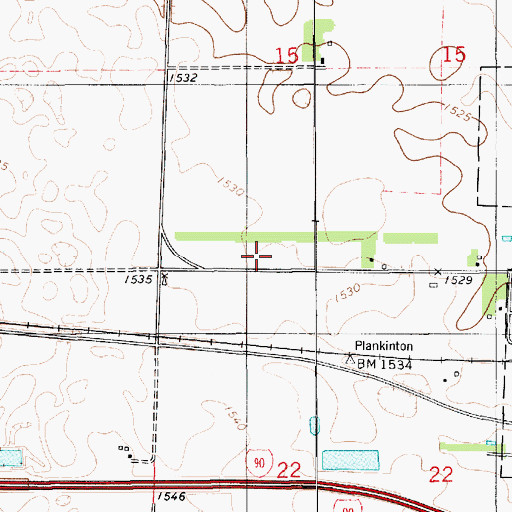 Topographic Map of Township of Plankinton, SD