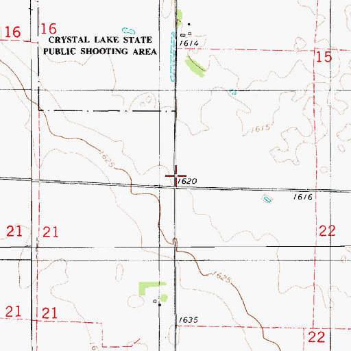 Topographic Map of Township of Crystal Lake, SD