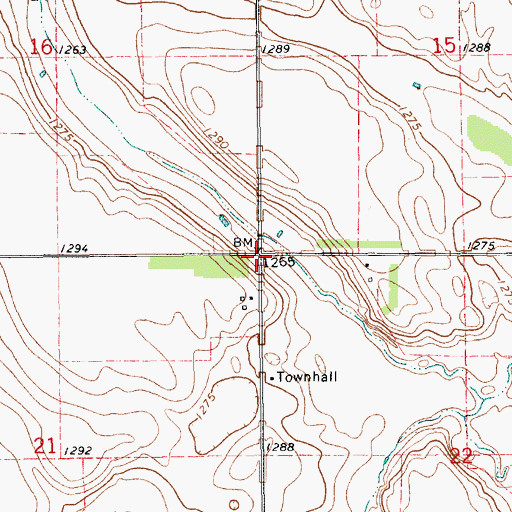 Topographic Map of Township of Crandon, SD
