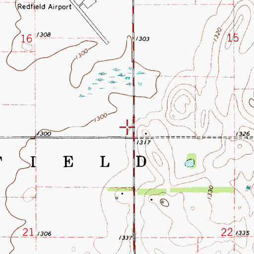 Topographic Map of Township of Redfield, SD