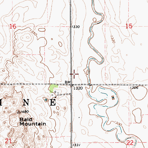 Topographic Map of Township of Exline, SD
