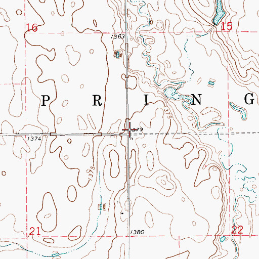 Topographic Map of Township of Spring, SD