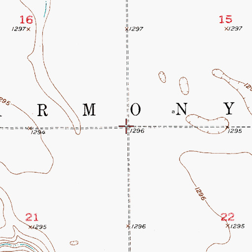 Topographic Map of Township of Harmony, SD