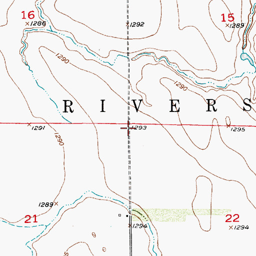 Topographic Map of Township of Three Rivers, SD