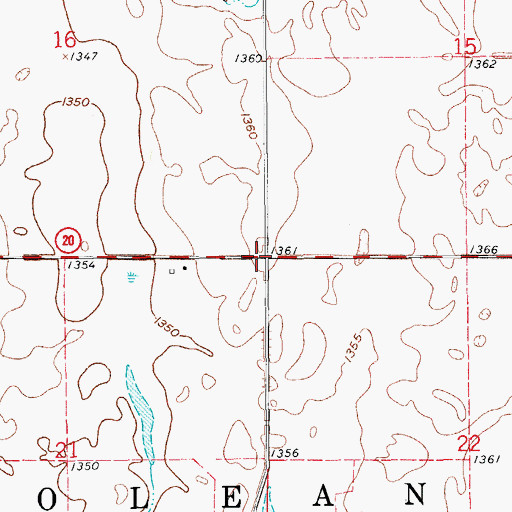 Topographic Map of Township of Olean, SD