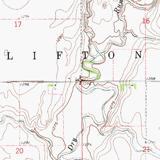 Topographic Map of Township of Clifton, SD