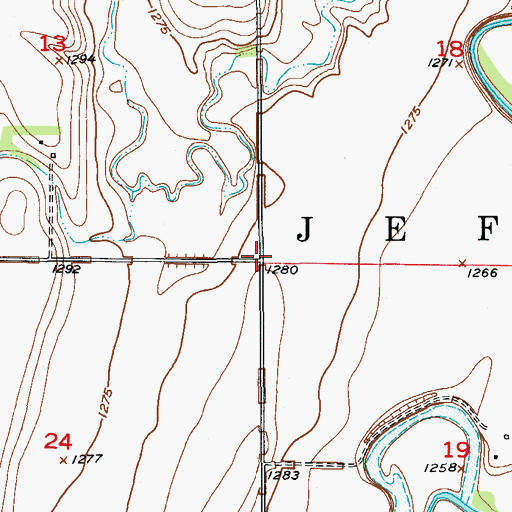 Topographic Map of Township of Jefferson, SD