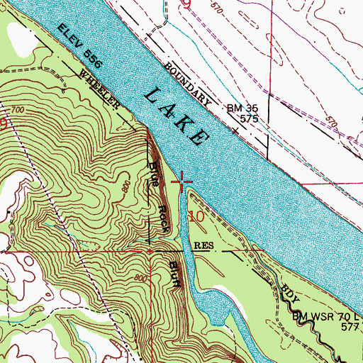 Topographic Map of Shoal Creek, AL