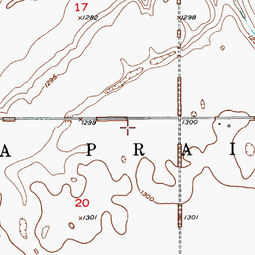 Topographic Map of Township of La Prairie, SD