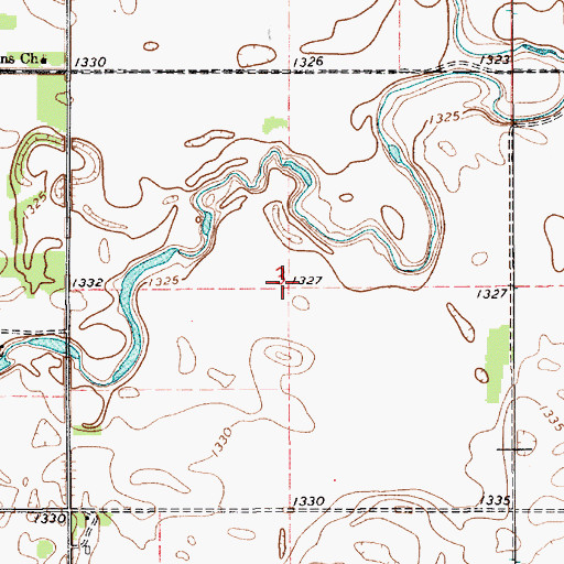 Topographic Map of Township of Pleasant Ridge, SD
