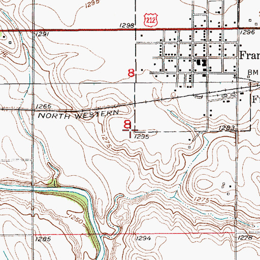 Topographic Map of Township of Frankfort (historical), SD