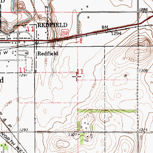 Topographic Map of Township of Redfield (historical), SD