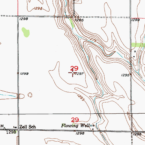 Topographic Map of Township of Ashton, SD