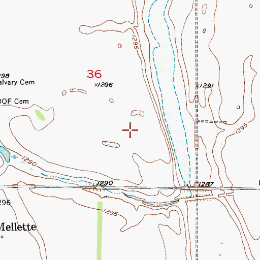 Topographic Map of Township of Mellette, SD