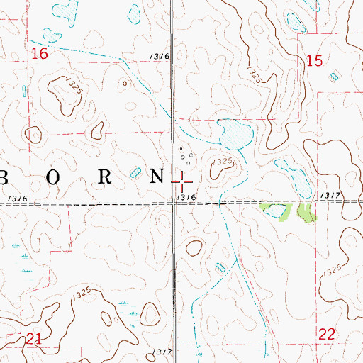 Topographic Map of Township of Dearborn, SD