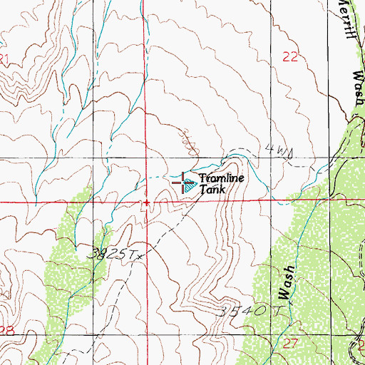Topographic Map of Tramline Tank, AZ