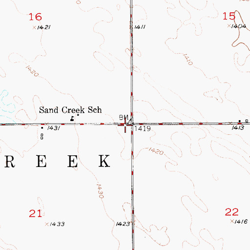 Topographic Map of Township of Sand Creek, SD