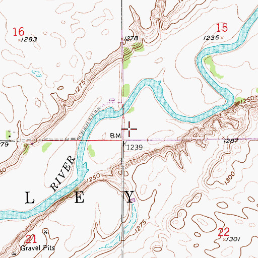 Topographic Map of Township of Valley, SD