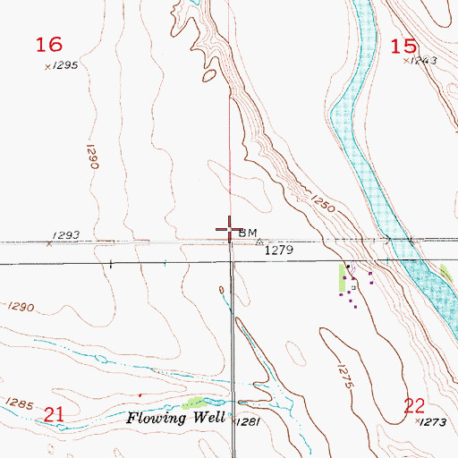 Topographic Map of Township of Iowa, SD