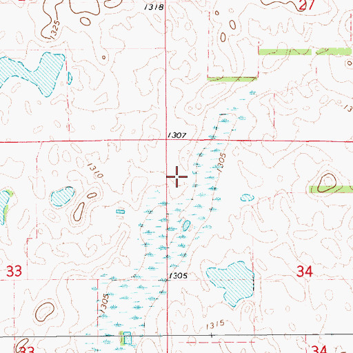 Topographic Map of Township of Bradland, SD