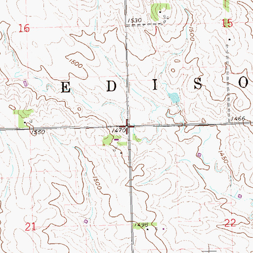 Topographic Map of Township of Edison, SD