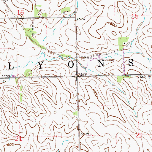 Topographic Map of Township of Lyons, SD