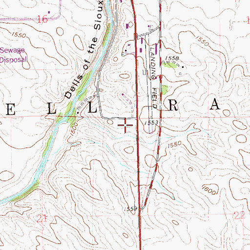 Topographic Map of Township of Dell Rapids, SD