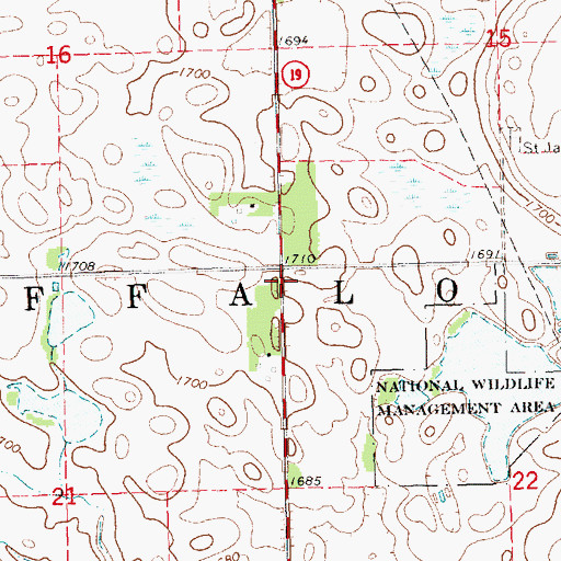 Topographic Map of Township of Buffalo, SD