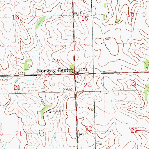 Topographic Map of Township of Norway, SD