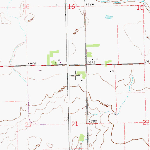 Topographic Map of Township of La Valley, SD