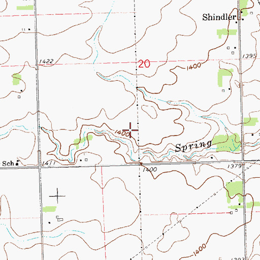 Topographic Map of Township of Springdale, SD